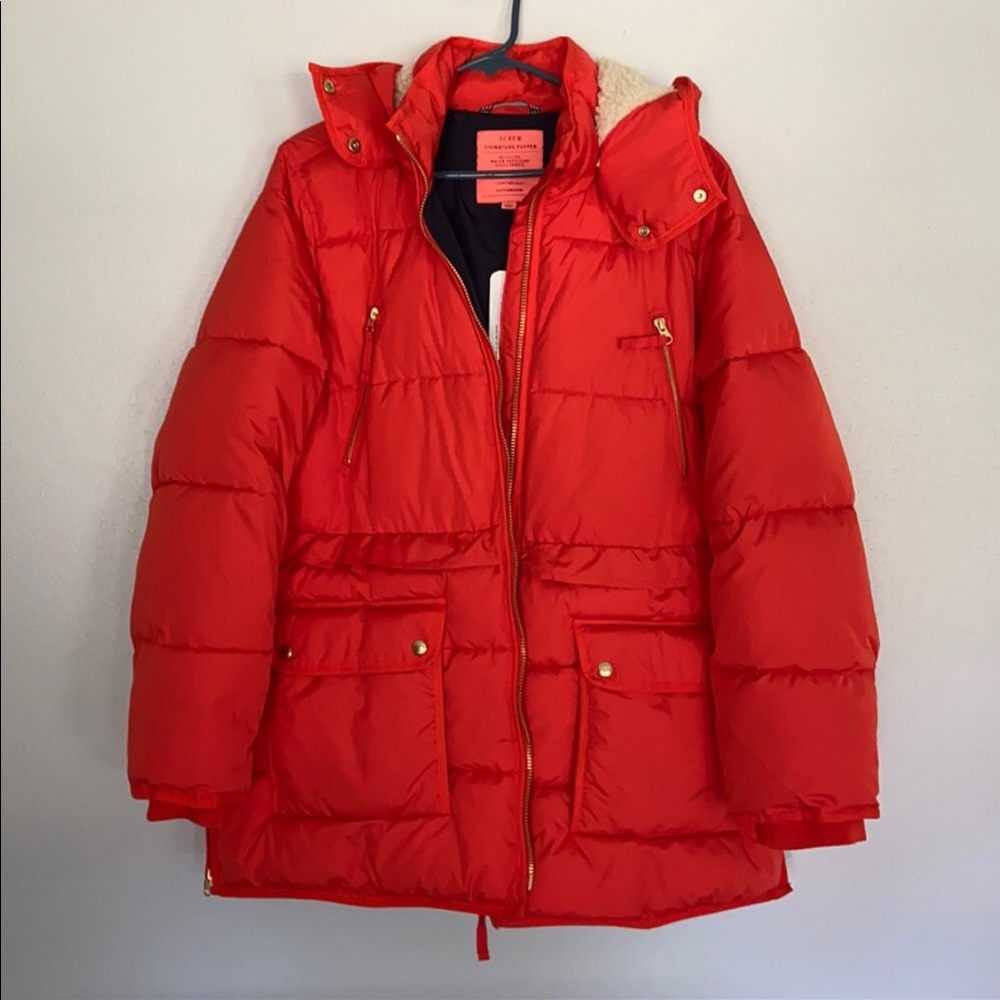 J.Crew Signature Puffer Brilliant Sunset XL NWT
